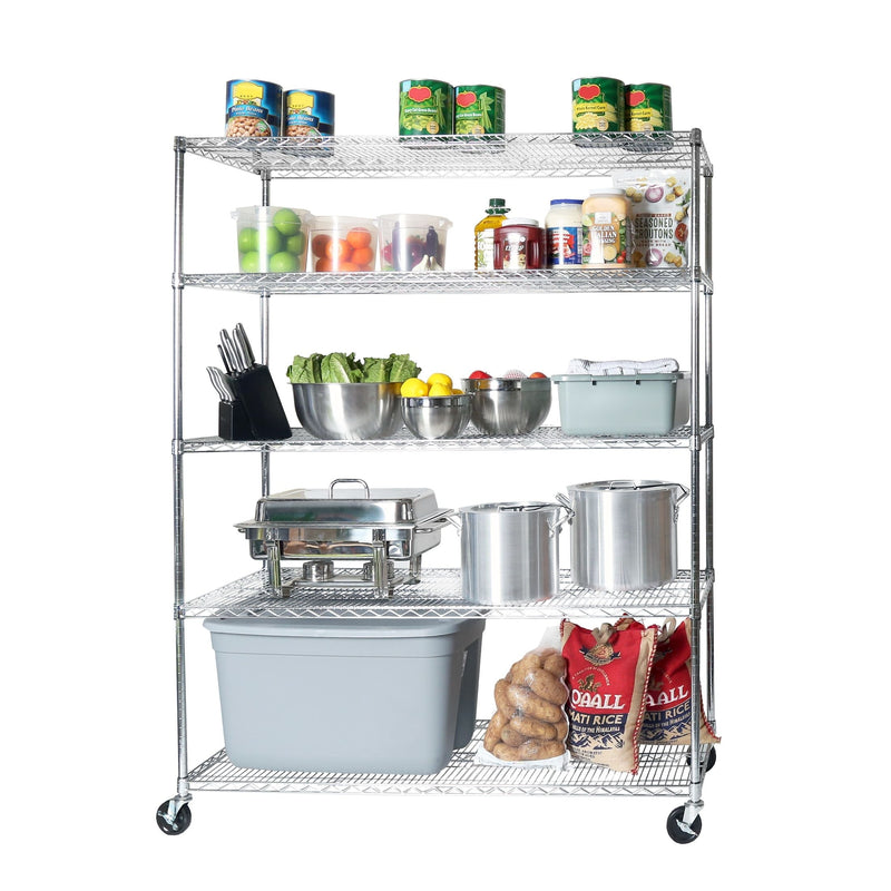 5-Tier Steel Shelving Rack, 60-in x 24-in x 72-in O1036