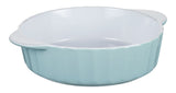 Round Ceramic Baking Dish, 2.1 L, Blue