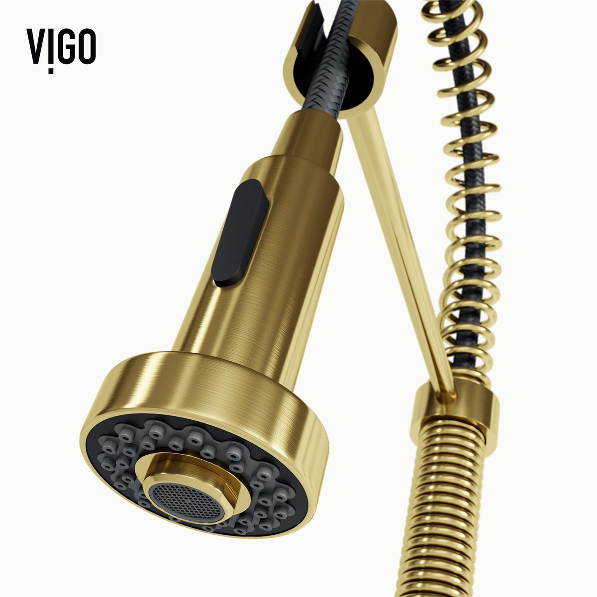 Edison Single Handle Pull Down Sprayer Kitchen Faucet, Matte Gold