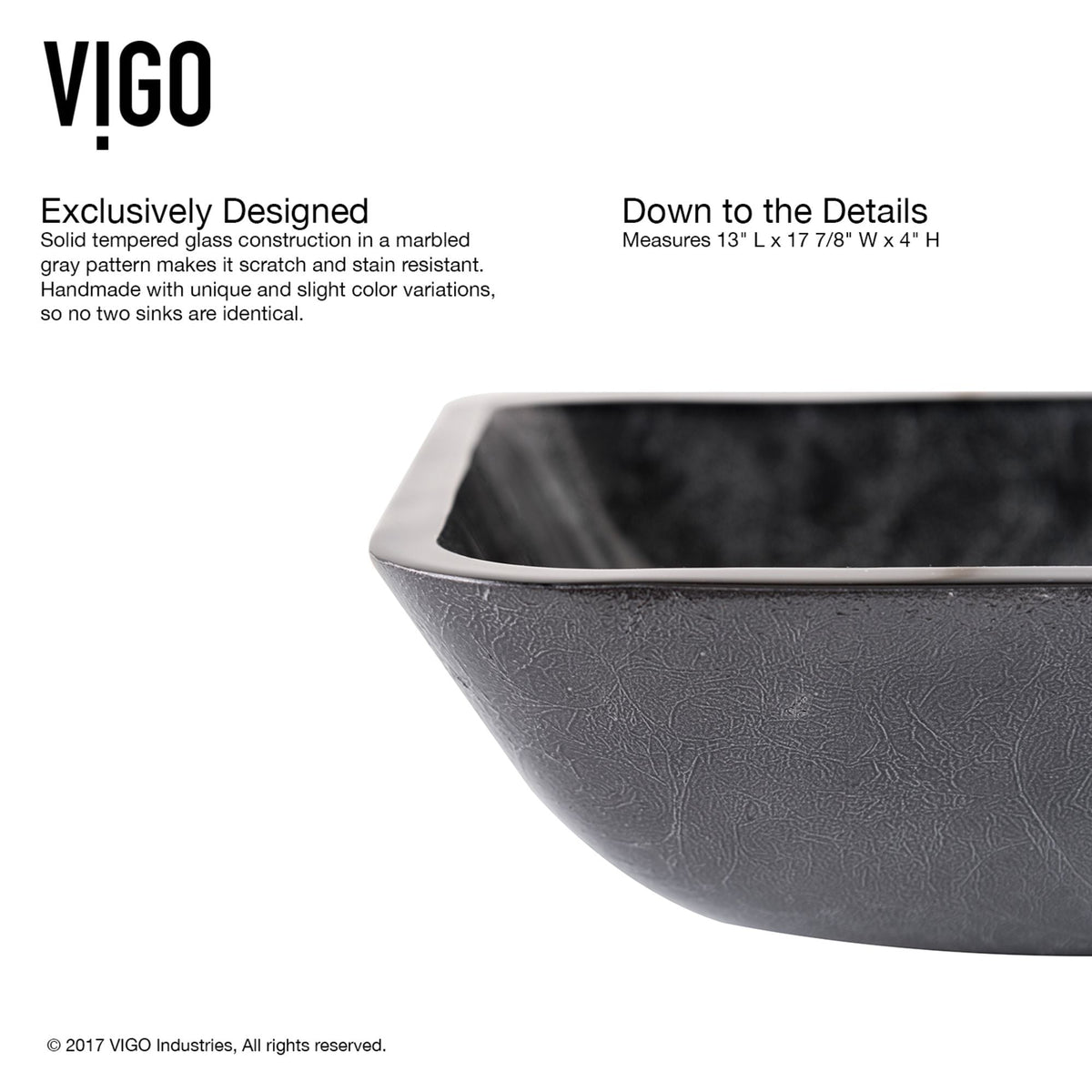 Glass Grey Onyx Bathroom Sink/Basin Set with Niko Faucet and Rectangular Vessel