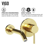 Olus Wall Mount Single Lever Bathroom Sink Faucet, WaterSense Certified, Matte BGold