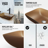 Sottile Amber Bathroom Sink/Basin Set with Gotham Faucet and Glass Vessel