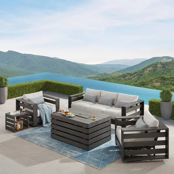 Whitney 5-piece Patio Conversation Set with Fire Table F9156