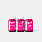 Goli 3 Bottles of Women's Multi Gummies — 18 Nutrients with Biotin, 13 Essential Vitamins