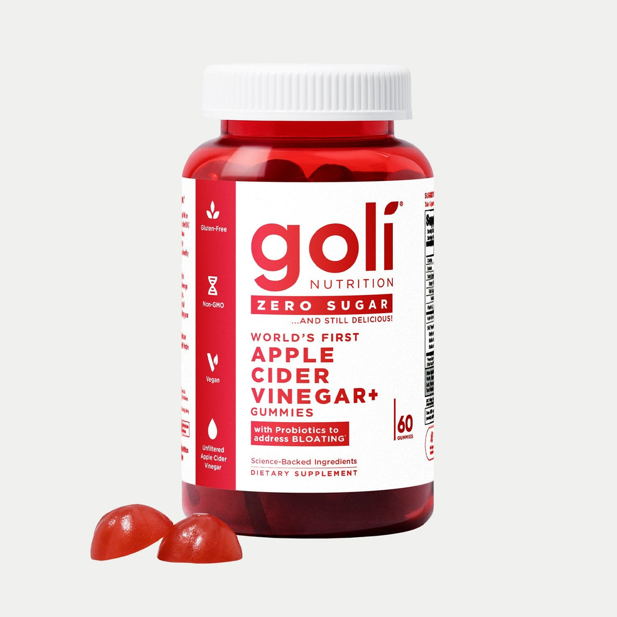Gut Health & Energy Metabolism — Goli® Nutrition Zero Sugar ACV+ Gummies, 48-Bottle Case Pack