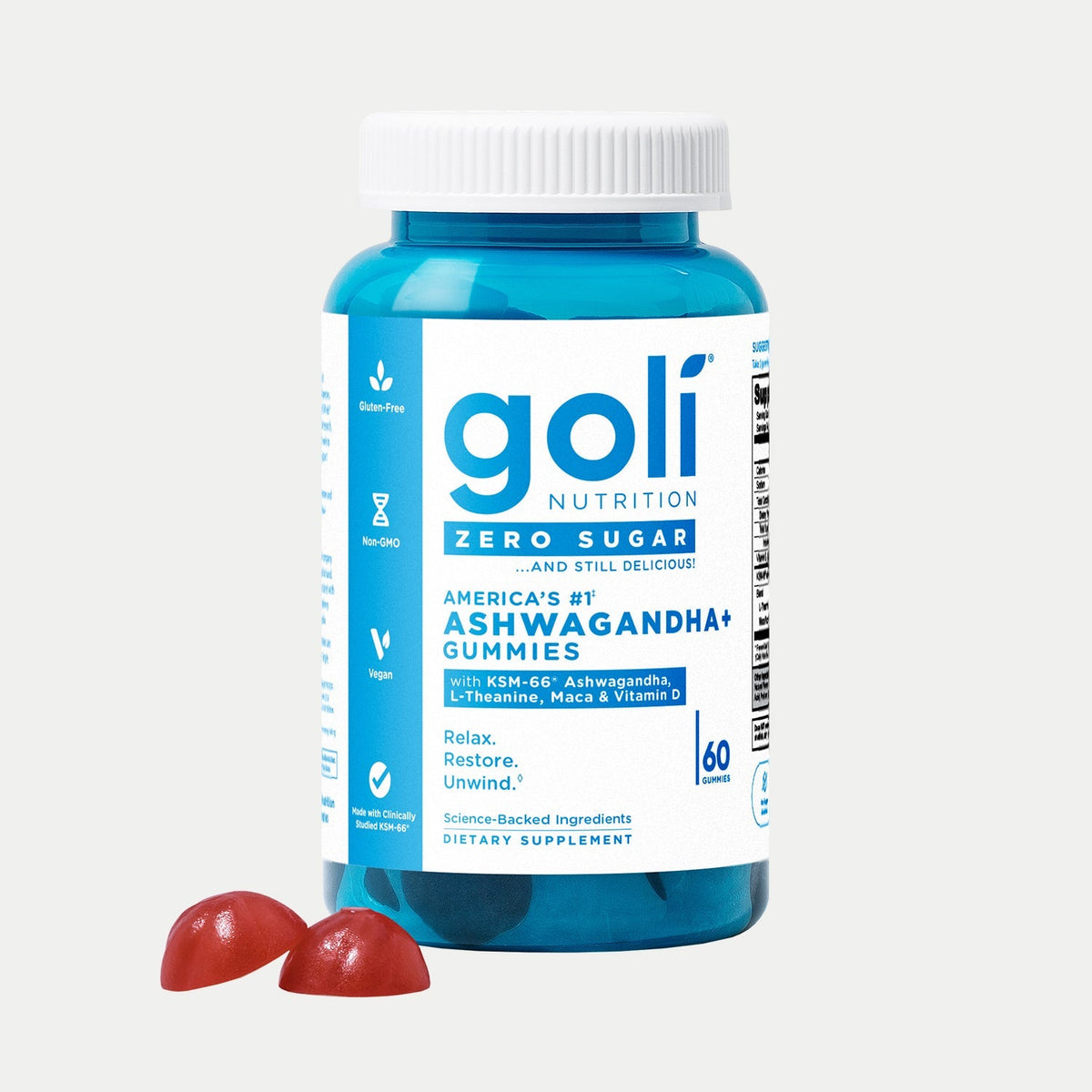 Cortisol Balance With Maca Root & L-Theanine — Goli® Nutrition Zero Sugar Ashwagandha Gummies